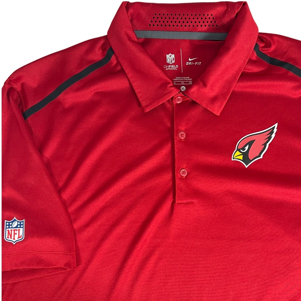 Arizona Cardinals Nike Mens XL Red Dri-FIT Onfield Apparel Sideline Polo NFL